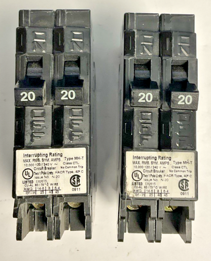 MURRAY MP2020 CIRCUIT BREAKER 20A 2POLES 60HZ 240VAC****LOTOF2****