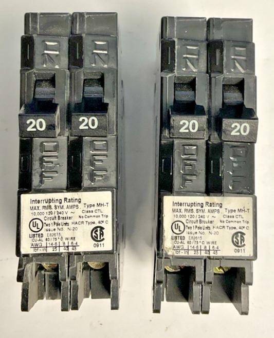 MURRAY MP2020 CIRCUIT BREAKER 20A 2POLES 60HZ 240VAC****LOTOF2****