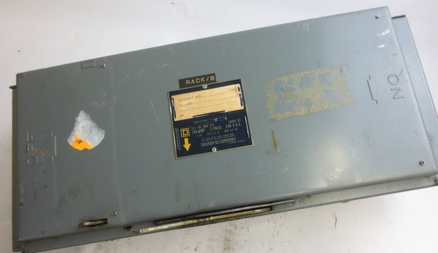 SQUARE D QMB-324 FUSIBLE PANEL SWITCH - 240VAC, 200A, 3-POLE