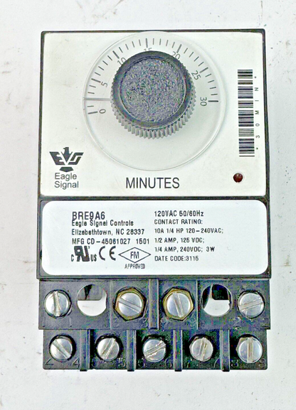 EAGLE SIGNAL - BRE9A6 - ELECTRONIC RESET TIMER - 04640506P - 240VAC, 10A, 1/4 HP