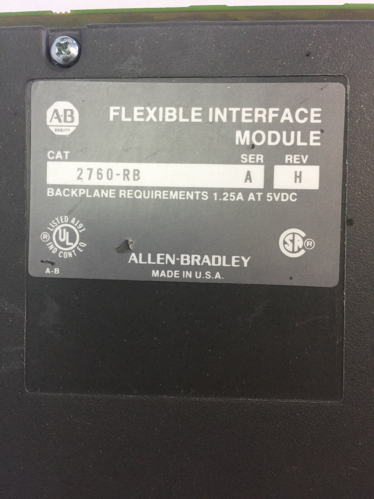 ALLEN BRADLEY 2760-RB FLEXIBLE INTERFACE MODULE SER A REV H