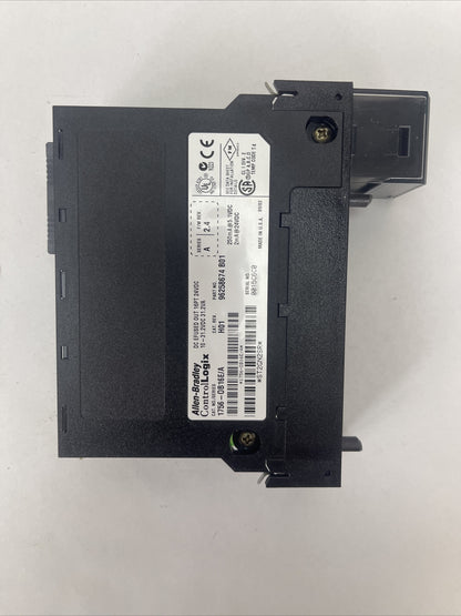 ALLEN BRADLEY 1756-OB16E DC DEFUSED OUT 16PT 24VDC CAT REV H01 SER A F/W REV 2.4
