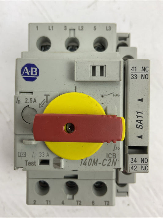 ALLEN BRADLEY 140M-C2N-B25 SER D MOTOR PROTECTOR 2.5A 140M-C-A SER A 600VAC