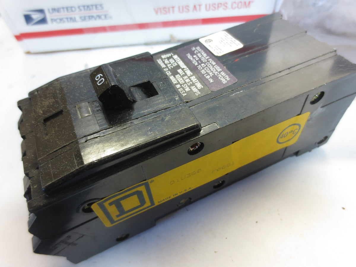 SQUARE D Q1U360 CIRCUIT BREAKER 60A, 240VAC, 3-POLE COMMON TRIP
