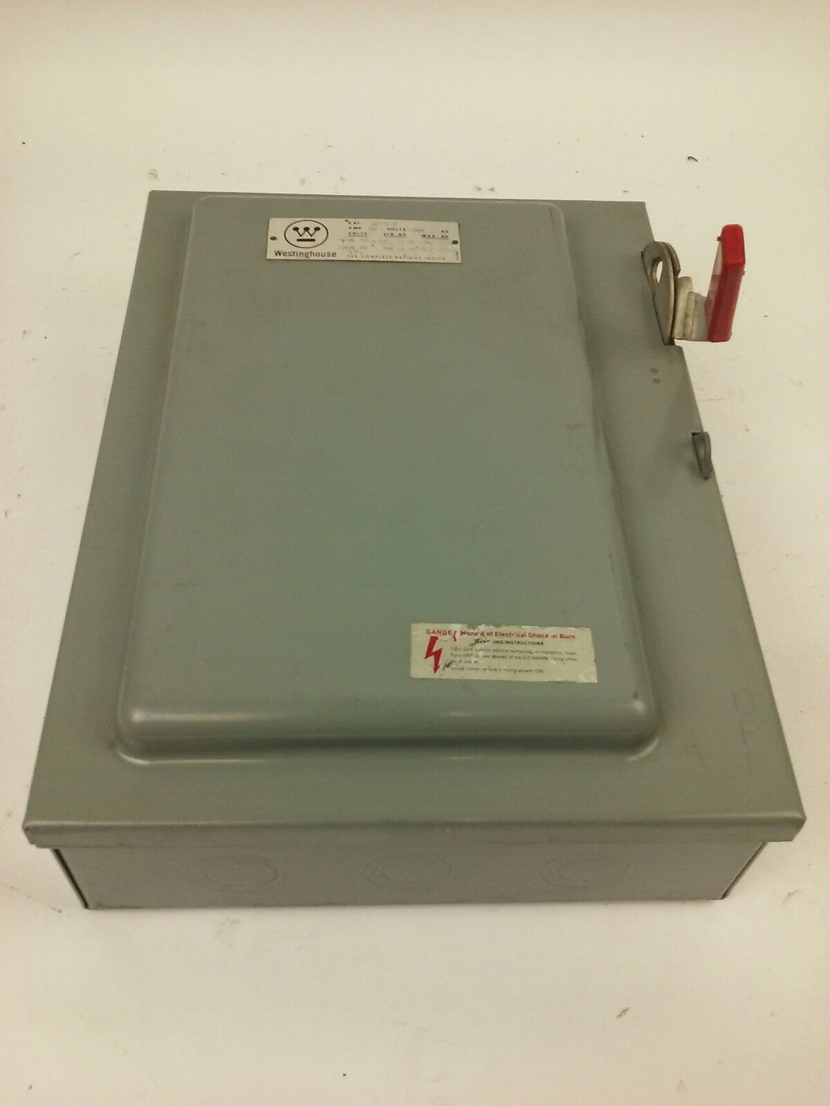 WESTINGHOUSE HF461 SAFETY SWITCH, 30A, 600V, 4P FUSIBLE, 25 H.P., NEW