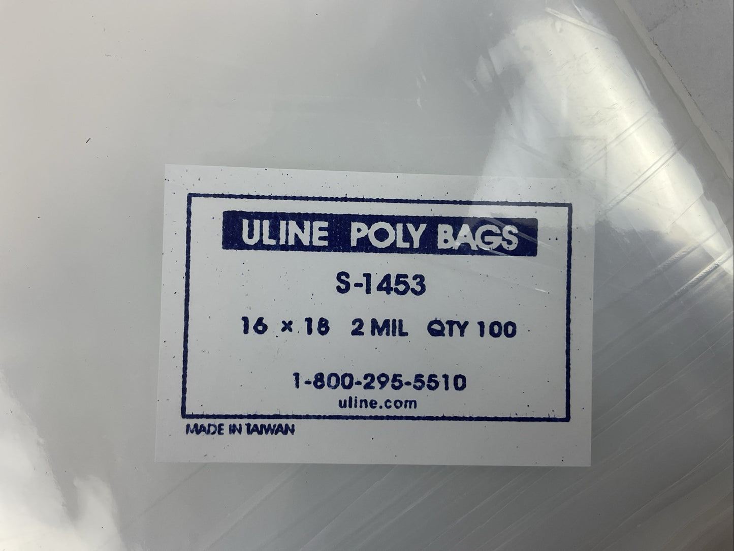 S-1453 POLY BAGS 16 X 18 2 MIL (QTY:100)