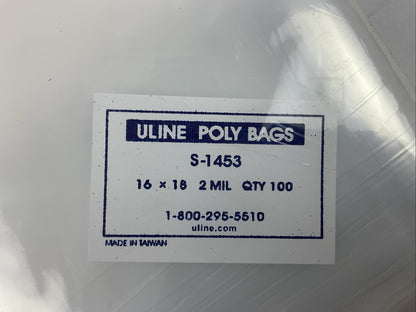 S-1453 POLY BAGS 16 X 18 2 MIL (QTY:100)