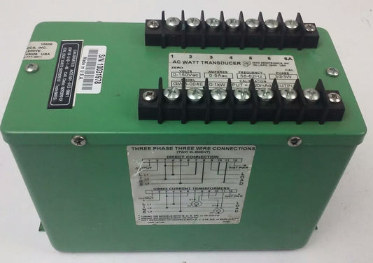 OHIO SEMITRONIC, GW5-004E AC WATT TRANDUCER, 3PH, 3W, TWO ELEMENT, 0-150V, 0-5A