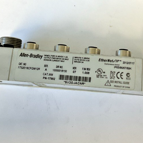 ALLEN BRADLEY 1732E16CFGM12R ETHERNET MODULE SER.A VER.07 FW REV 1.008