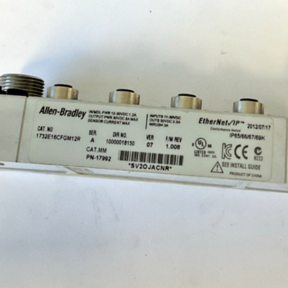 ALLEN BRADLEY 1732E16CFGM12R ETHERNET MODULE SER.A VER.07 FW REV 1.008