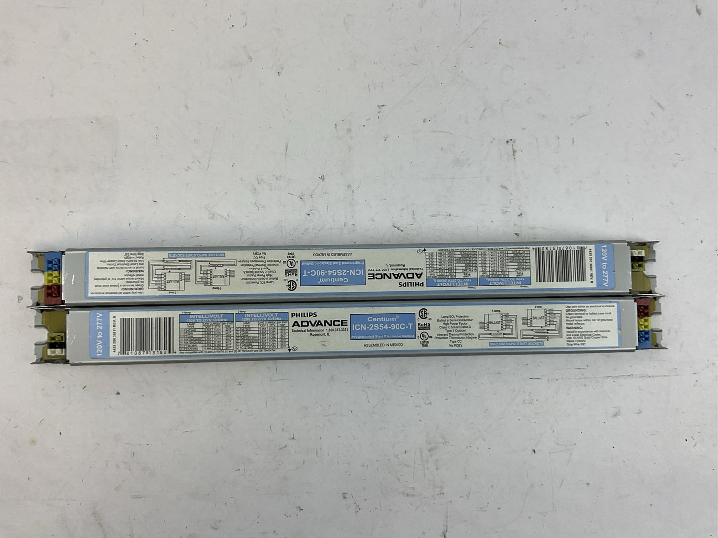 PHILLIPS ADVANCE CENTIUM ICN-2S54-90C-T BALLAST 120V TO 277V (LOT OF 2)