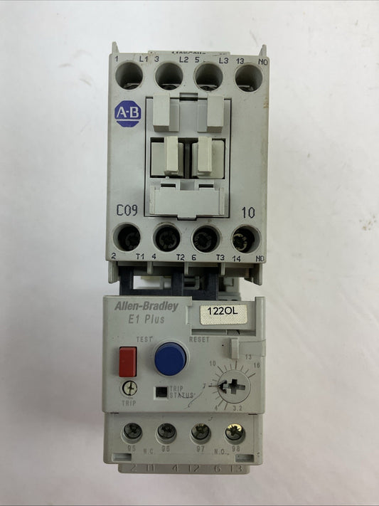 ALLEN BRADLEY STARTER (100-C09*10 CONTACTOR COIL 120V 193-ED1DB RELAY 3.2-16AMP)