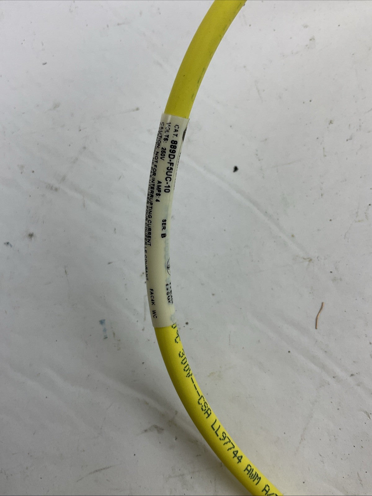 ALLEN BRADLEY 889D-F5UC-10 QD CORDSET 5 PIN DC MICRO STRAIGHT 10 METER SER B