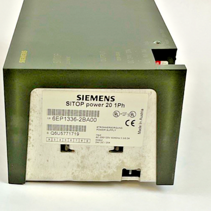SIEMENS 6EP1 336-2BA00 POWER SUPPLY 120/230V 50/60HZ 20A 24VDC