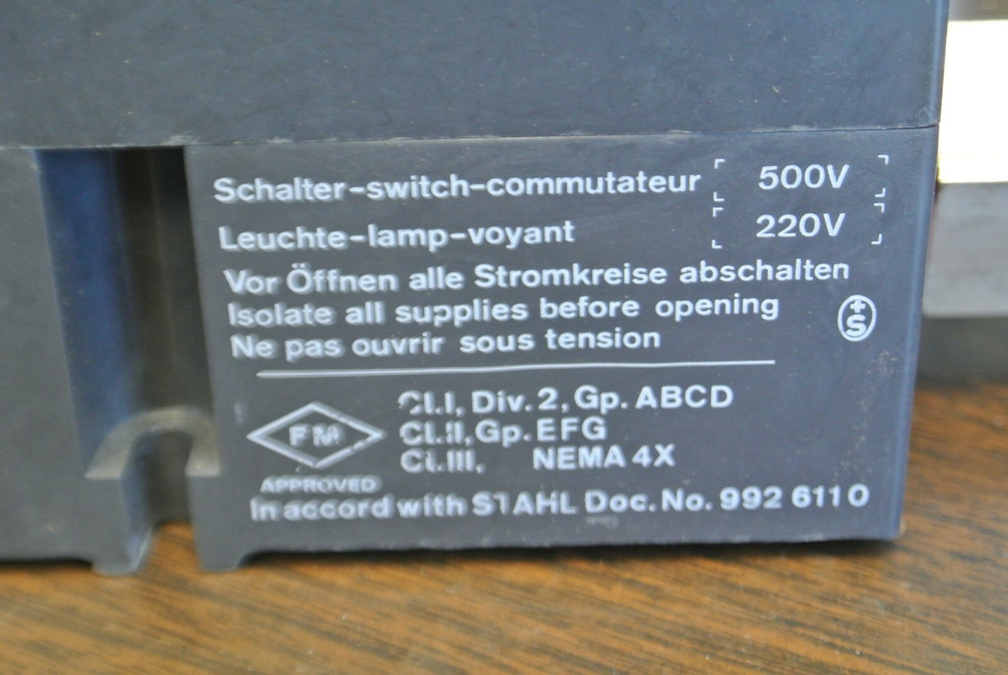 KILLARK K2F5 / STAHL 8030/11 / START SWITCH / 3/4" FEED-THRU / NEW SURPLUS