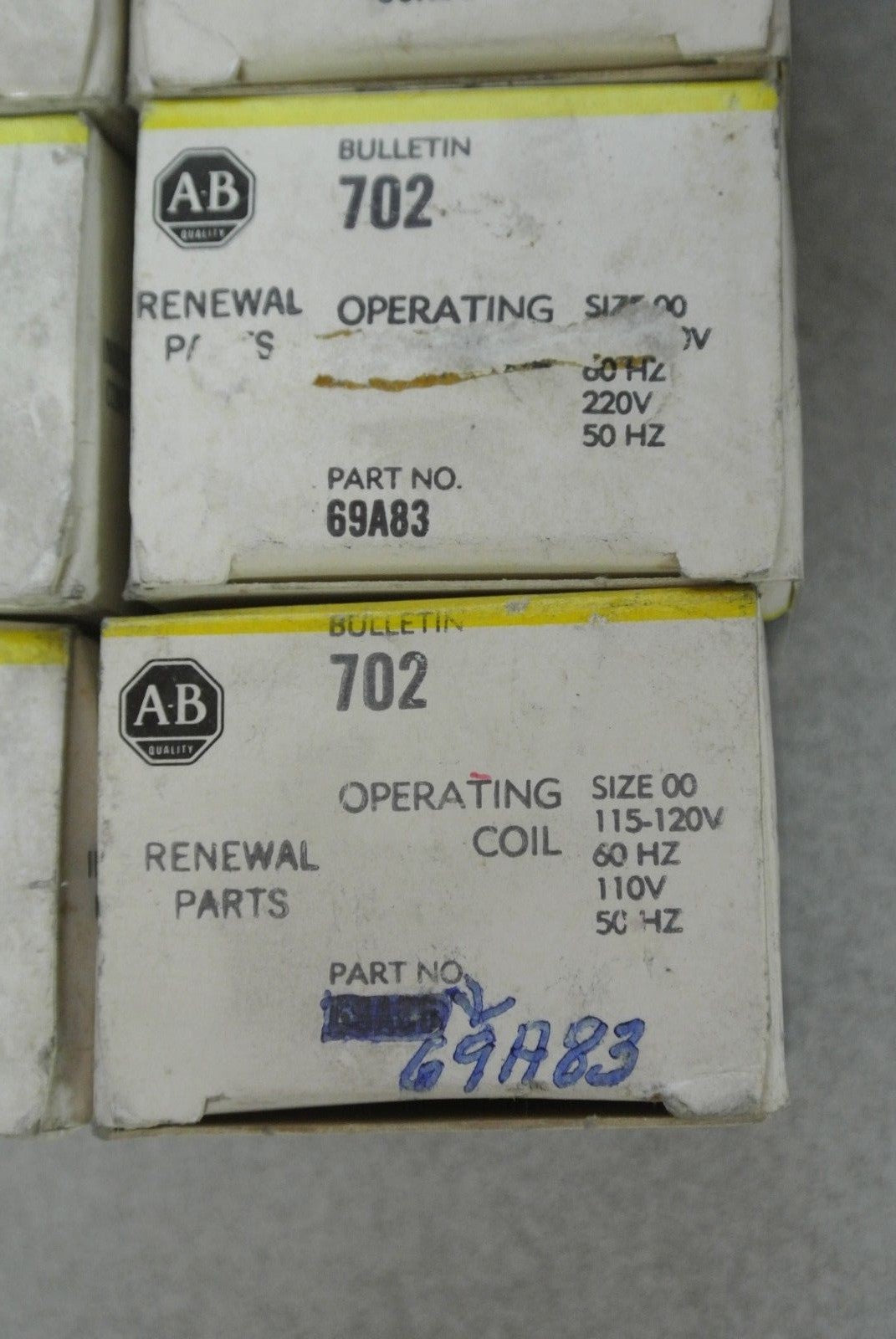 ALLEN-BRADLEY 69A83 COIL SIZE 00 220/50Hz, 230-240V/60Hz  NEW SURPLUS  LOT of 10