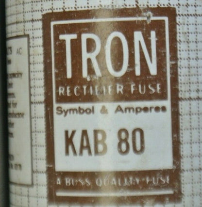 BUSSMANN / TRON KAB80 RECTIFIER FUSE / 250V / 80A / NEW SURPLUS / EACH