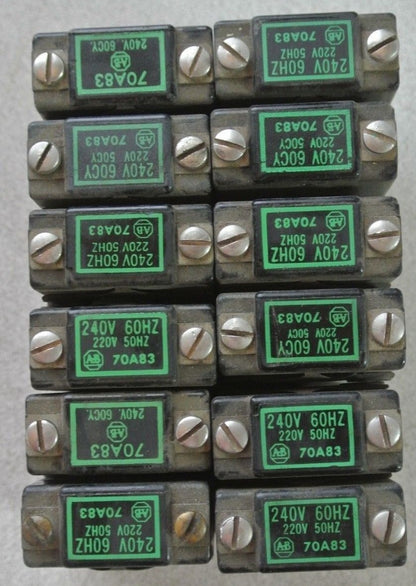 ALLEN-BRADLEY 70A83 COIL SIZE 0 220V/50Hz, 240V/60Hz - NEW SURPLUS - LOT of 12