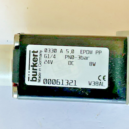 BURKERT 0330 A 5.0 SOLENIOD VALVE 3BAR  24VDC 8W