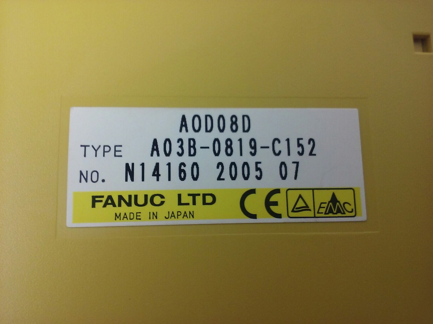 FANUC A0D08D TYPE A03B-0819-C152 INTERFACE MODULE, USED, MISSING FRONT COVER