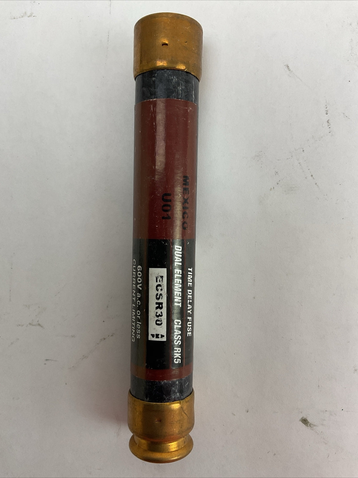 BULLET ECSR30 30A 600VAC CLASS RK5 TIME DELAY DUAL ELEMENT FUSE (LOT OF 5)