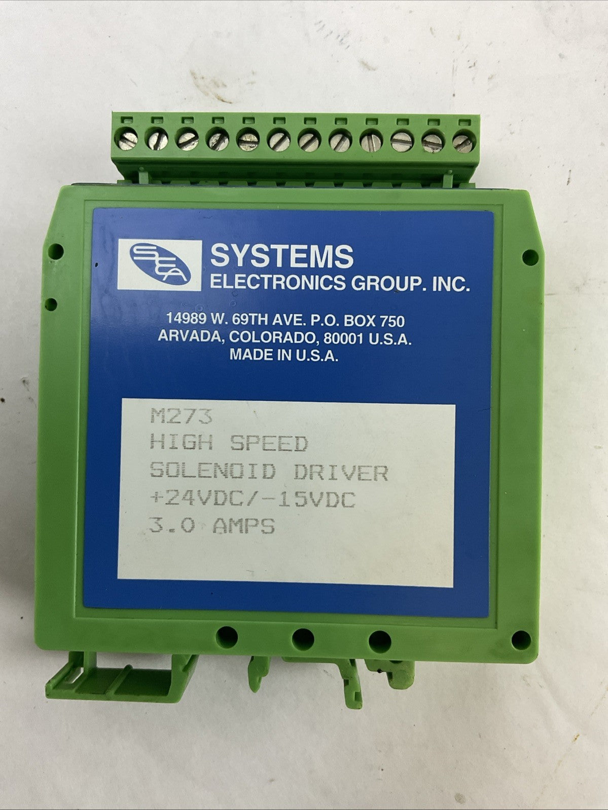 SEA SYSTEMS M273 HIGH SPEED SOLENOID DRIVER +24VDC/-15VDC 3.0AMPS