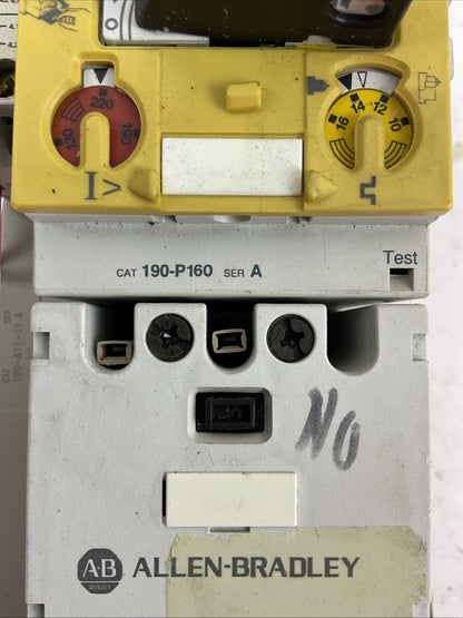 ALLEN BRADLEY STARTER 190-A40 COIL 120V 190-P160 190-T11-11 190-A11-11 190-CPS40