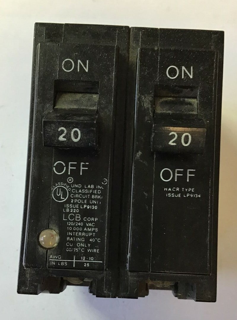 LCB CORP.  LB220 CIRCUIT BREAKER 120/240VAC  ***LOTOF3***