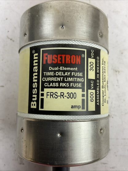 FUSETRON FRS-R-300 600VAC 300VDC 300AMP CLASS RK5 FUSE TIME-DELAY DUAL-ELEMENT
