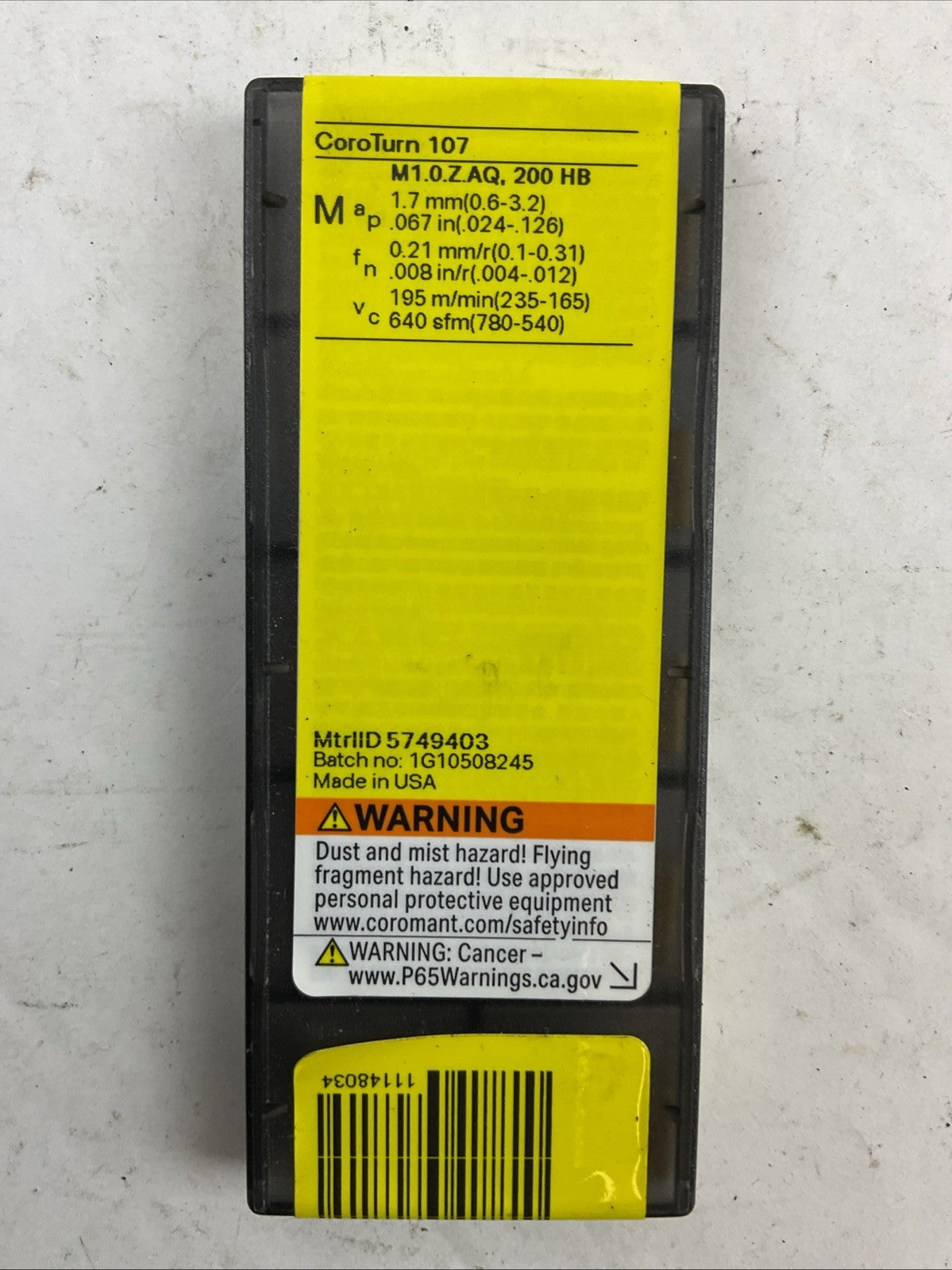 SANDVIK SCMT 09 T3 08-MM 2025 SCMT 3(2.5) 2-MM 2025 CARBIDE INSERT (BOX OF 10)