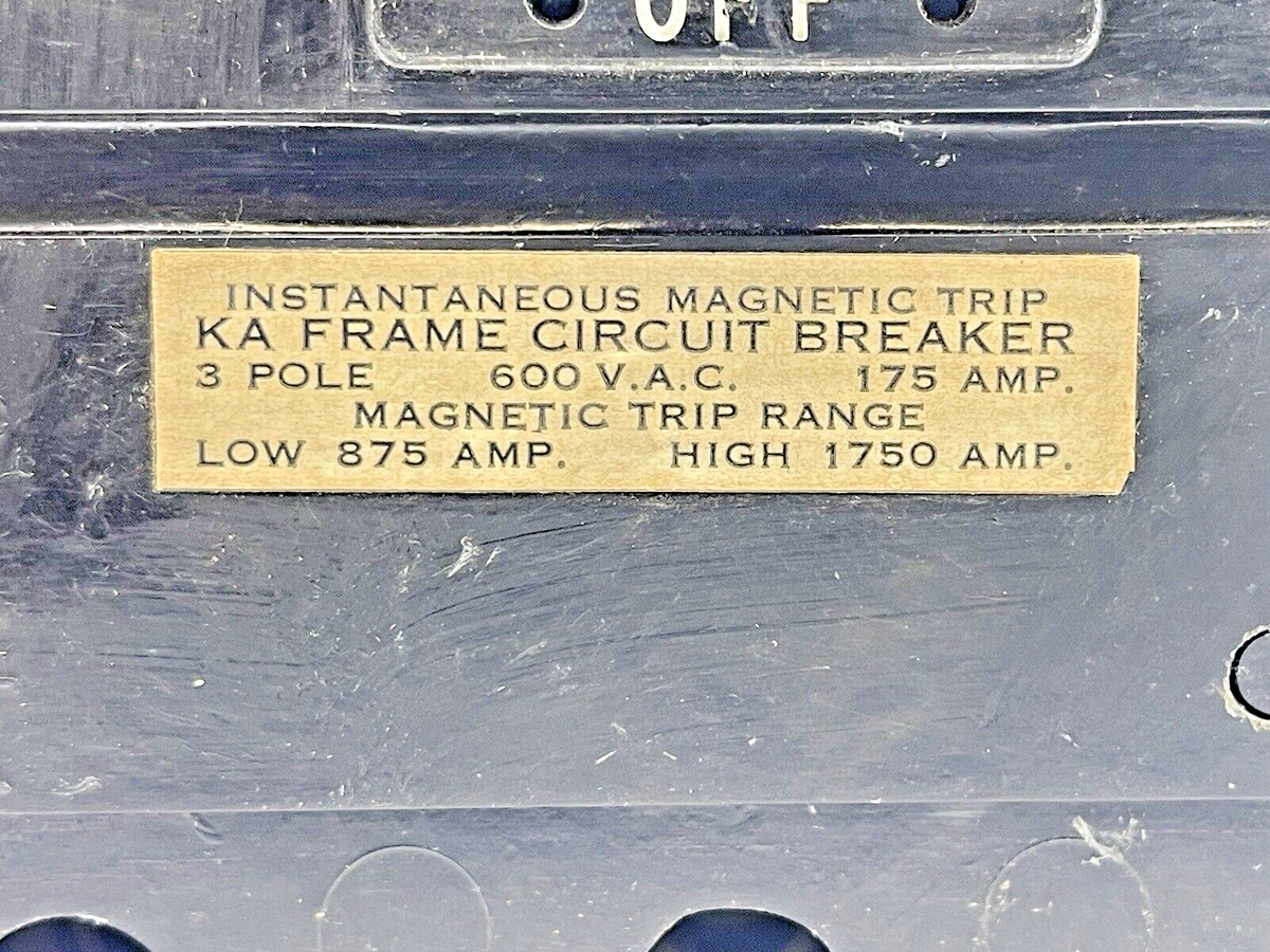 SQUARE D - KAL-36175 - CIRCUIT BREAKER - 175 AMP, 3 POLE, 600 VAC