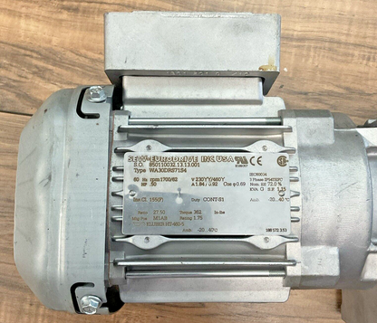 SEW-EURODRIVE WA30DRS71S4 GEAR MOTOR 1700/62RPM DUTY:CONT-S1  HP .50 RATIO 27.50