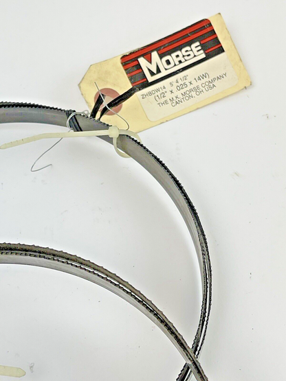MORSE *LOT OF 2* ZHBDW14 - BAND SAW BLADES - 5' 4.5" L, 1/2" W, 14 Tpi, 0.025"