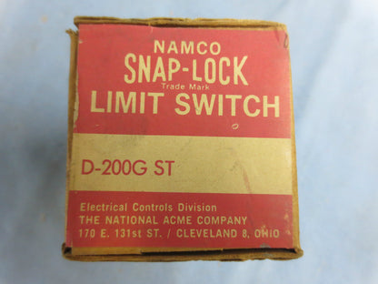 NAMCO D-200G-ST SNAP-LOCK MARK II LIMIT SWITCH - NEW SURPLUS in BOX