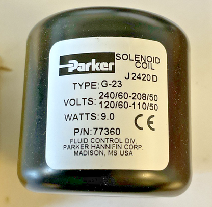 PARKER G-23 COIL ASSEMBLY 9W J2420D 240/60-208/50 120/60-110/50