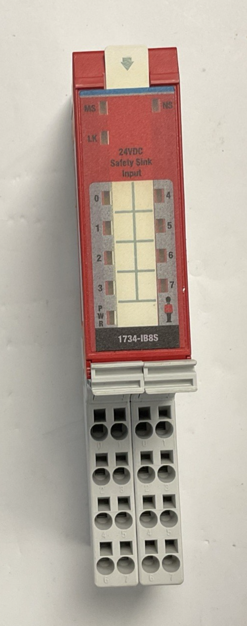 ALLEN BRADLEY 1734-IB8S SAFETY SINK INPUT MODULE SER.B 24VDC W/1734-TOPS SER.A