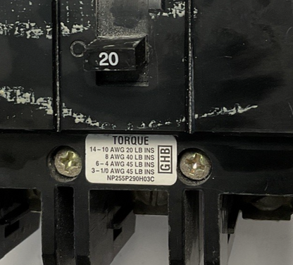 CUTLER HAMMER GHB3020 CIRCUIT BREAKER 20A 480VAC 250VDC 3P