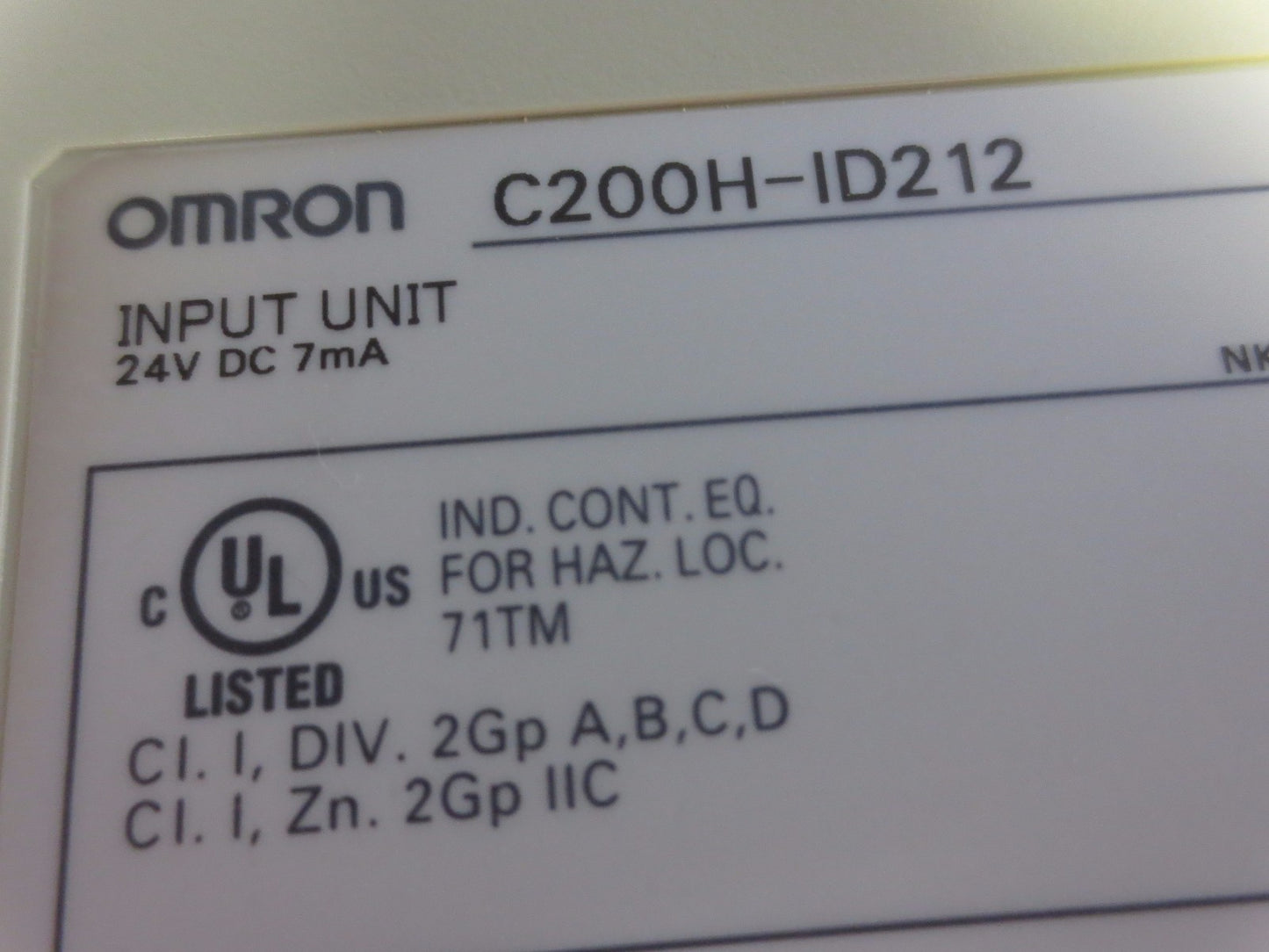 OMRON C200H-ID212 INPUT MODULE - 24VDC, 7mA