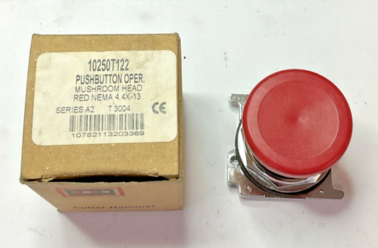 CUTLER-HAMMER 10250T122 MUSHROOM HEAD PUSHBUTTON OPERATOR RED SER.A2
