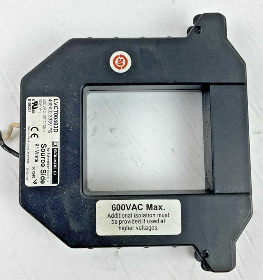 SQUARE D LVCT00403D CURRENT TRANSFORMER 400A 0.333V FS 600VAC 50/60HZ