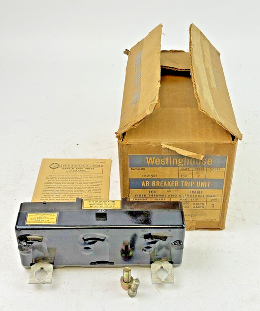 WESTINGHOUSE - HK2150T - AB DE-ION MAG TRIP ADJ. 1500-500A - 150A/2 POLE - NEW
