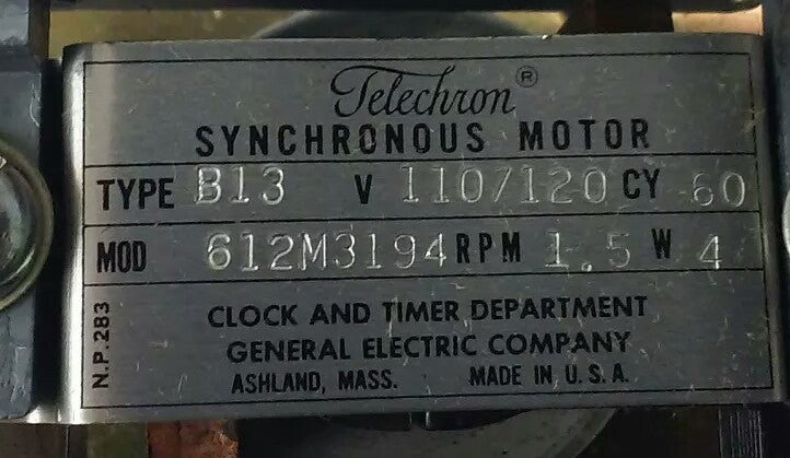 SQ. D CLASS 8921 TYPE FO-3, MOTOR DRIVEN TIMER UNIT 8921-FO3, 208-220/240V, 60HZ