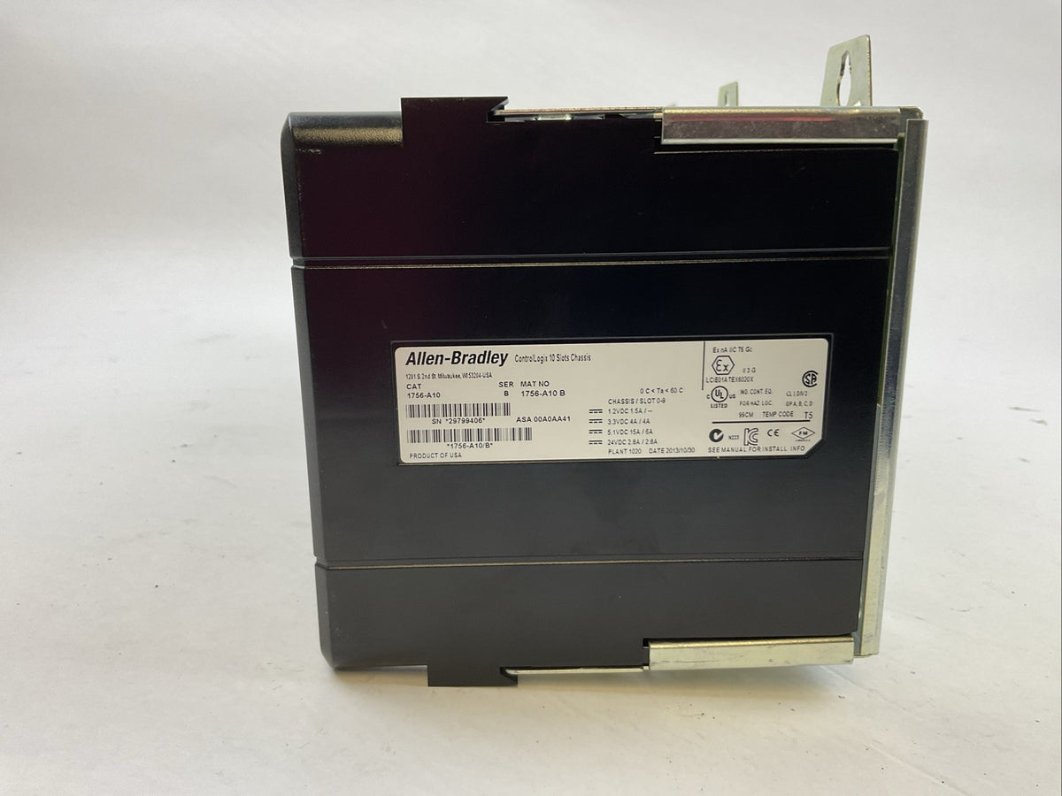 ALLEN-BRADLEY 1756-A10 SER B CONTROLLOGIX 10 SLOT CHASIS
