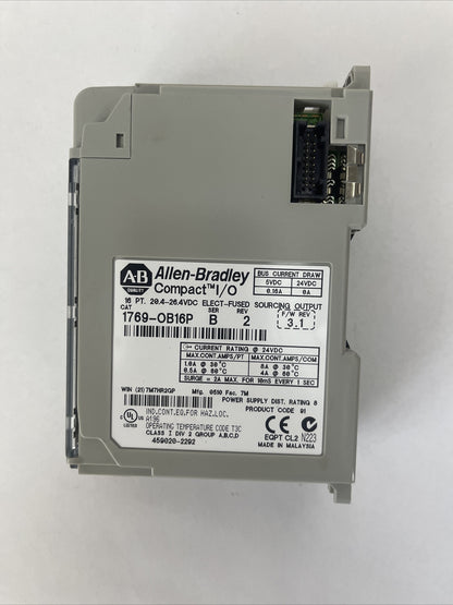 ALLEN BRADLEY 1769-OB16P SER B REV 2 F/W REV 3.1 COMPACT I/O 16PT 20.4-26.4VDC