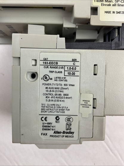 ALLEN BRADLEY STARTER (100S-C09DJ14C (100-C09D*10 +100S-F) + 193-EECB 1.0-5.0A)