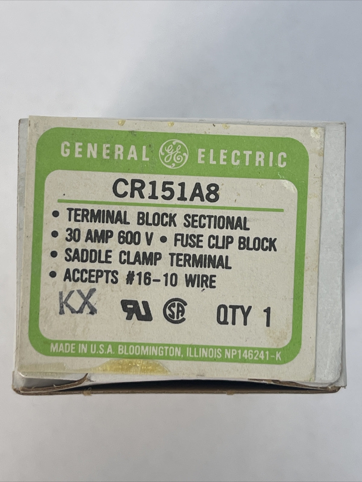 GE CR151A8 TERMINAL BLOCK 30AMP 600V FUSE CLIP BLOCK (LOT OF 3)