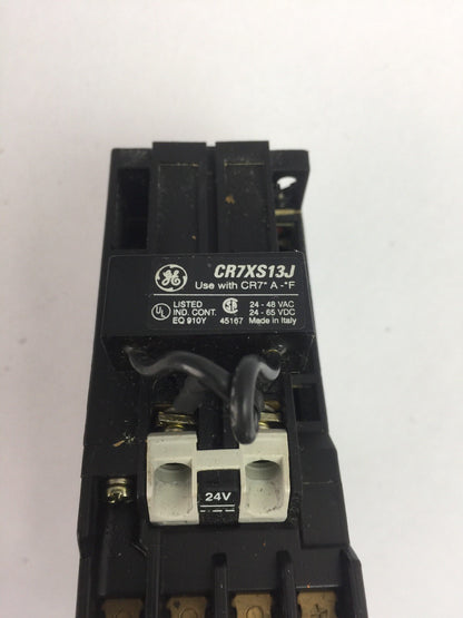 GE STARTER CR7ZB CONTACTOR 600VAC 25A 10HP COIL 24V CR7G1TN RELAY 10-13A