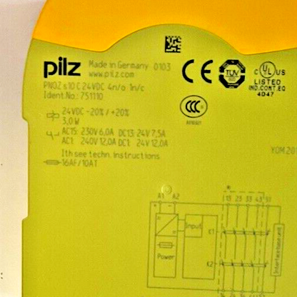 PILZ PNOZ S10 C 24 VDC 4N/0 1N/C SAFETY RELAY 24VDC