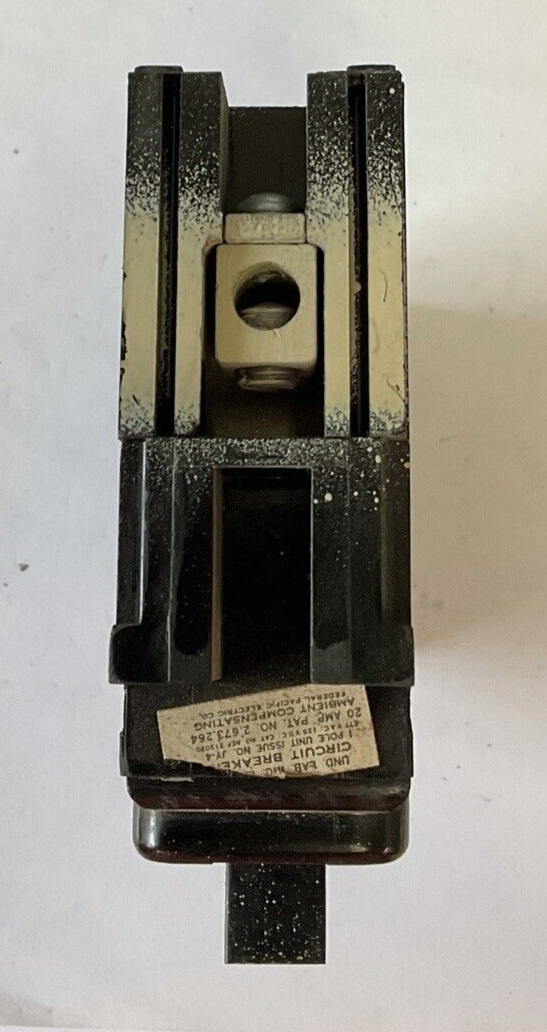 FEDERAL PACIFIC ELECTRIC HEF 213020 CIRCUIT BREAKER 20AMP 277VAC 125VDC
