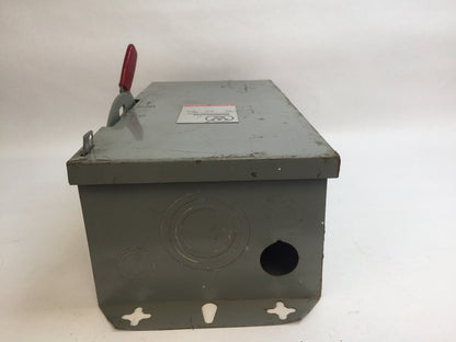 WESTINGHOUSE HFN361 FUSIBLE HD SAFETY SWITCH 600VAC 30AMP TYPE 1 ENCLOSURE 20HP